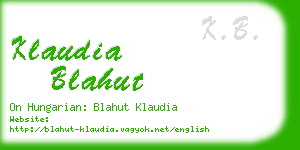 klaudia blahut business card